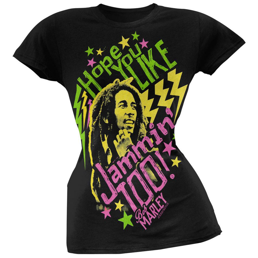 Bob Marley - Hope You Like Jammin Juniors T-Shirt Juniors T-Shirts Bob Marley SM Black