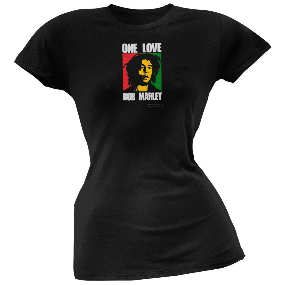 Bob Marley - One Flag Juniors T-Shirt Juniors T-Shirts Bob Marley LG Black 