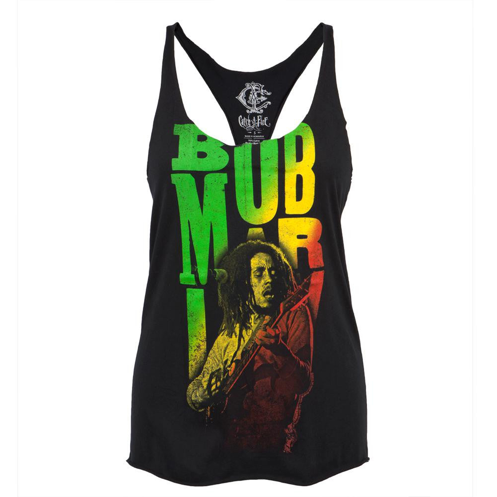 Bob Marley - Guitar Juniors Tank Top Juniors Tank Tops Bob Marley XS Black