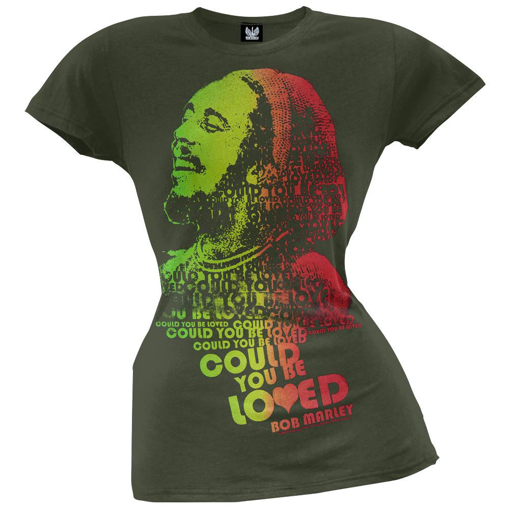 Bob Marley - Could Be Love Juniors T-Shirt Juniors T-Shirts Bob Marley XL Olive 