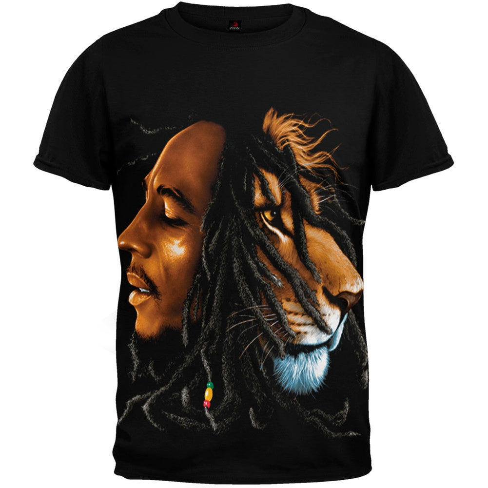 Bob Marley - Lion T-Shirt Men's T-Shirts Bob Marley SM Black 