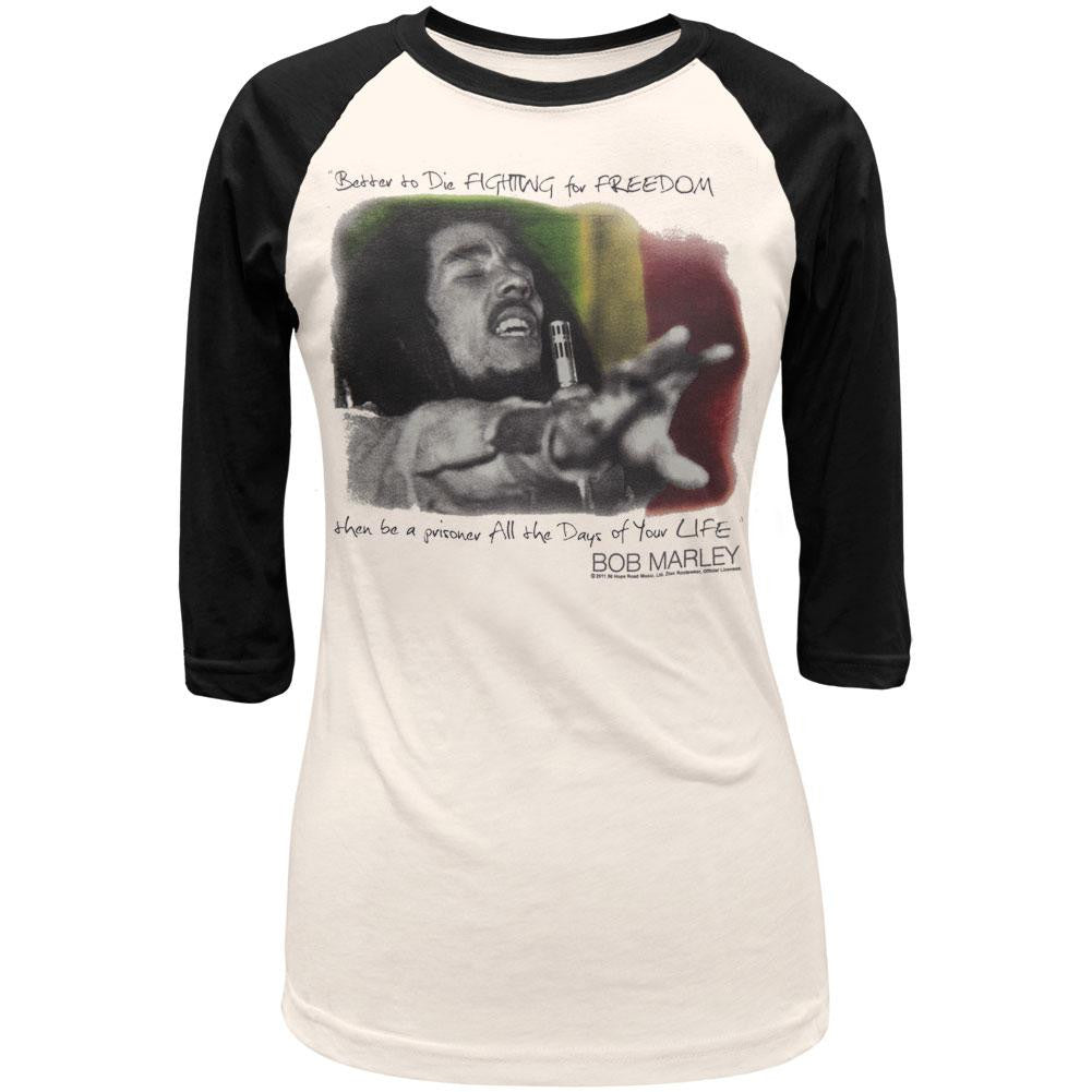 Bob Marley - Quotes Juniors Raglan Juniors Raglans Bob Marley SM Off-White 