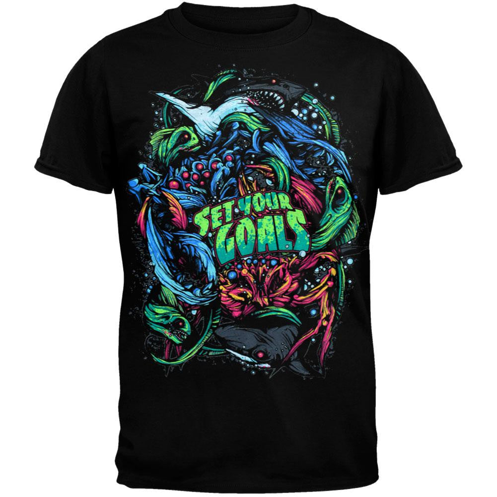 Set Your Goals - Sea Life Youth T-Shirt Youth T-Shirts Set Your Goals LG Black 