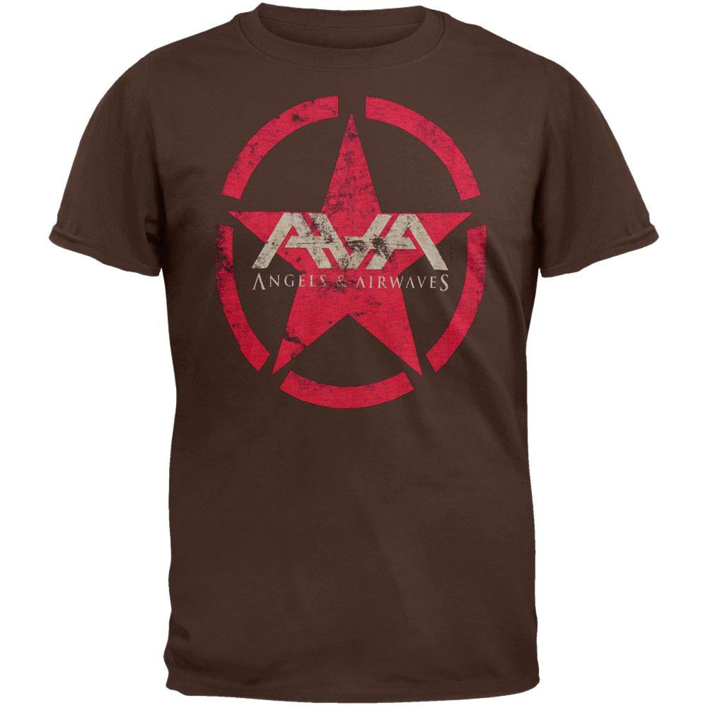 Angels & Airwaves - Red Star Soft Youth T-Shirt Youth T-Shirts Angels & Airwaves LG Brown 