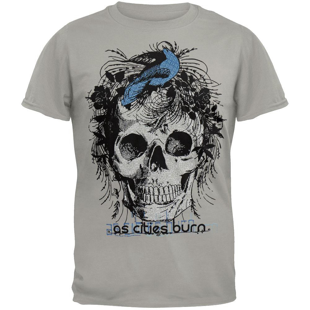 As Cities Burn - Skullflower Youth T-Shirt Youth T-Shirts As Cities Burn LG Grey 