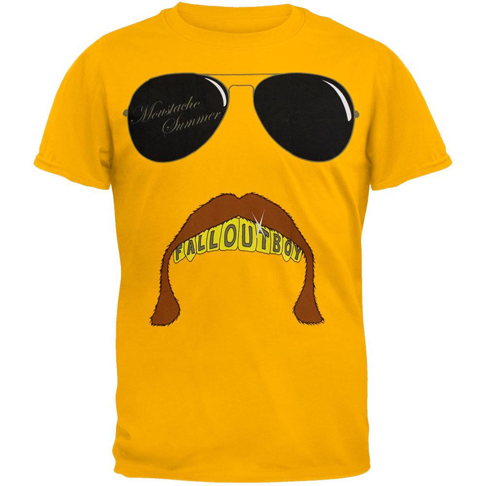 Fall Out Boy - Mustache Youth T-Shirt Youth T-Shirts Fall Out Boy LG Yellow 