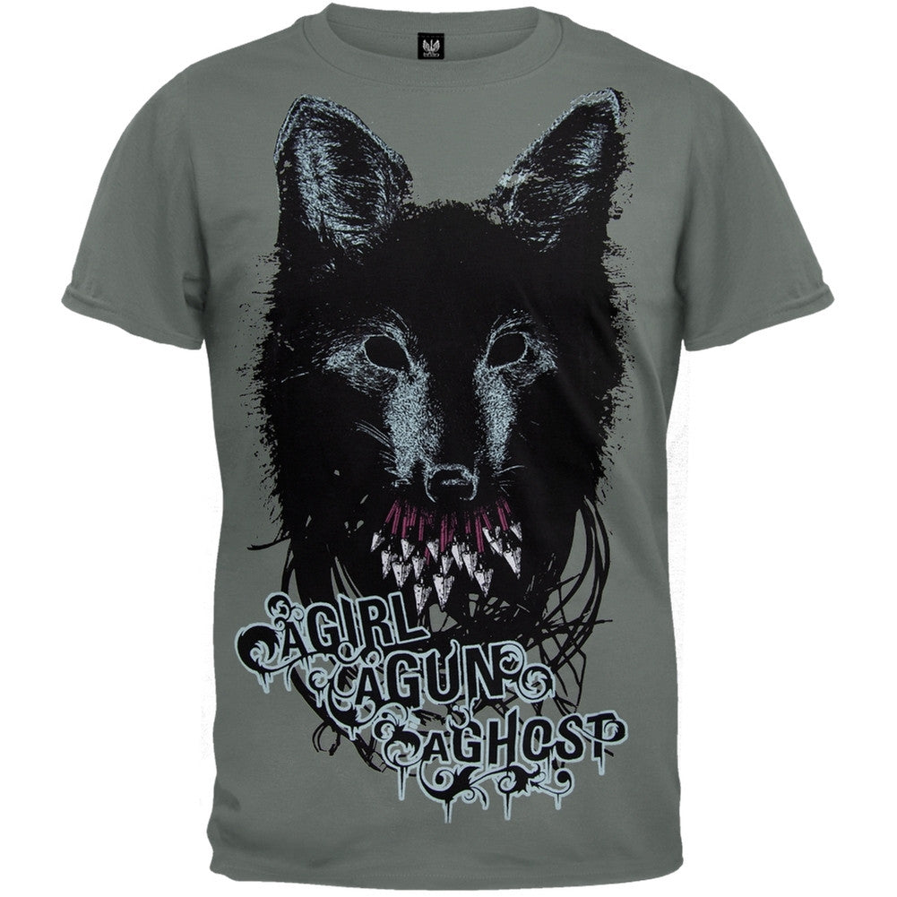 A Girl A Gun A Ghost - Wolf Teeth Youth T-Shirt Youth T-Shirts A Girl A Gun A Ghost LG Grey 