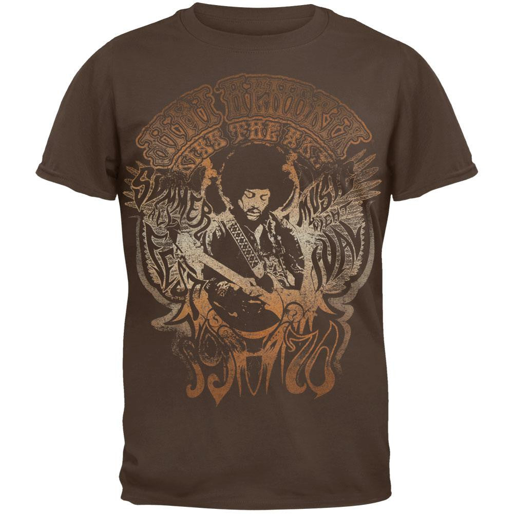 Jimi Hendrix - Kiss the Sky Soft T-Shirt Men's T-Shirts Jimi Hendrix MD Brown 