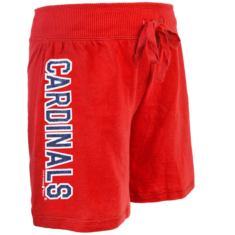 St. Louis Cardinals - Glitter Logo Girls Juvy Drawstring Shorts Juvenile Shorts St. Louis Cardinals   