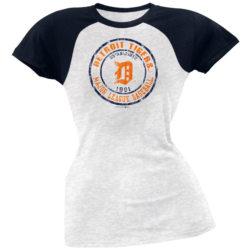 MLB Productions Youth White/Navy Detroit Tigers V-Neck T-Shirt