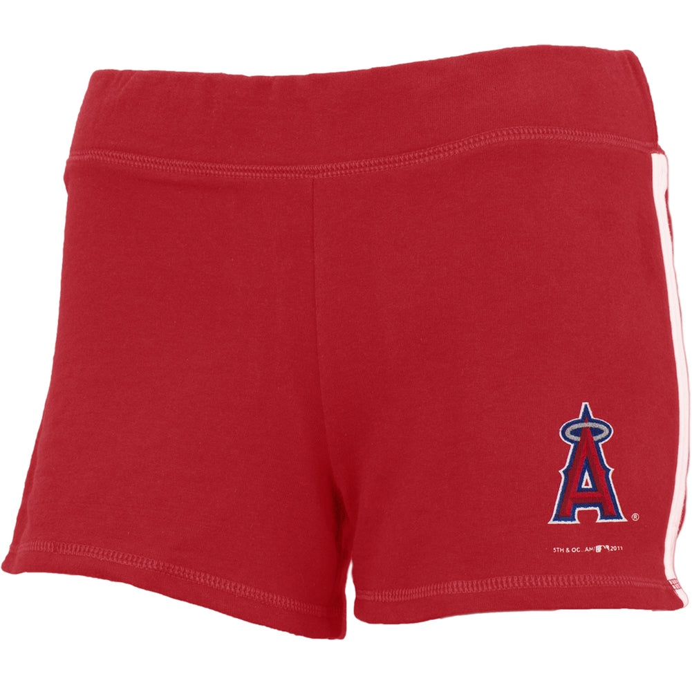 Los Angeles Angels - Logo Girls Juvy Athletic Shorts Juvenile Shorts Los Angeles Angels of Anaheim J6 Red 