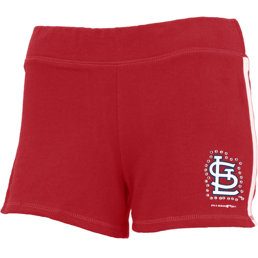 St. Louis Cardinals - Rhinestone Logo Girls Youth Athletic Shorts Youth Shorts St. Louis Cardinals 10 Red 