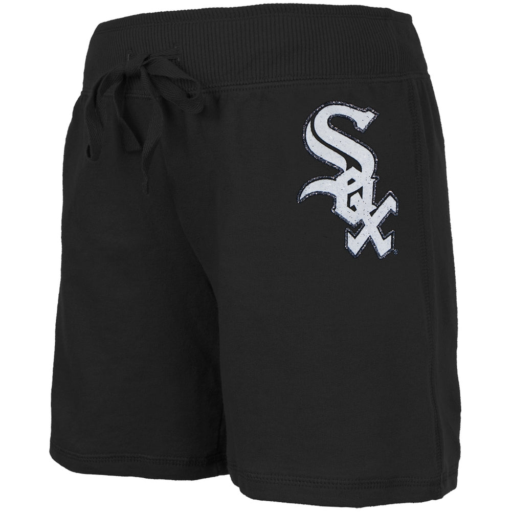 Chicago White Sox - Glitter Logo Girls Juvy Drawstring Short Juvenile Shorts Chicago White Sox J6 Black 