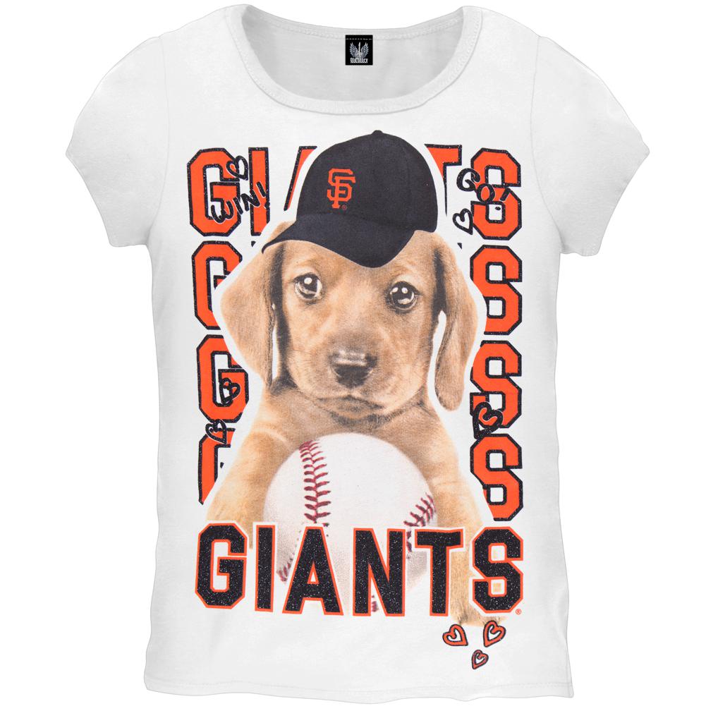 San Francisco Giants - Puppy Dog Girls Juvy T-Shirt Juvenile T-Shirts San Francisco Giants J7 White 