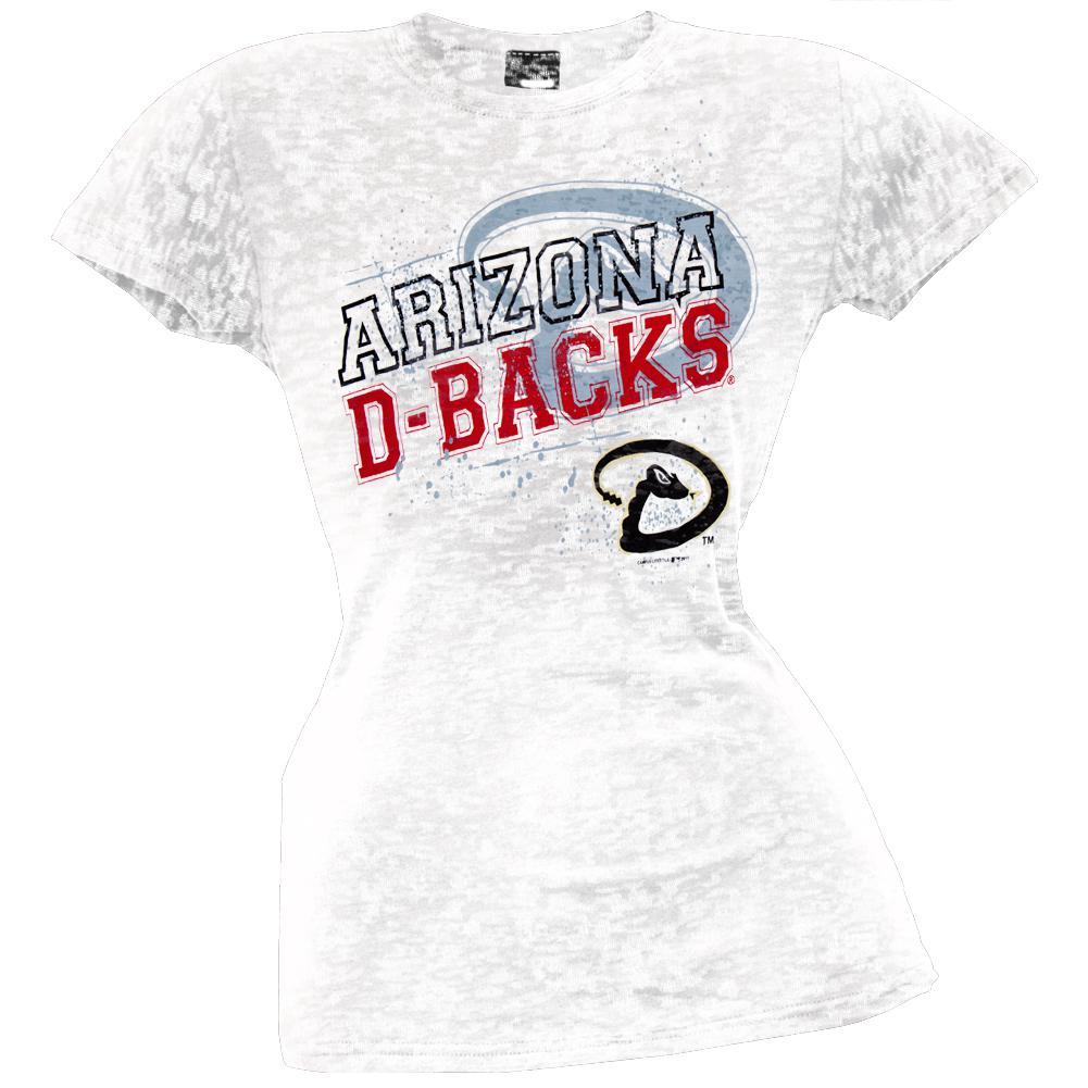 Arizona Diamondbacks - Splatter Juniors Burnout V-Neck T-Shirt Juniors T-Shirts Arizona Diamondbacks LG White 