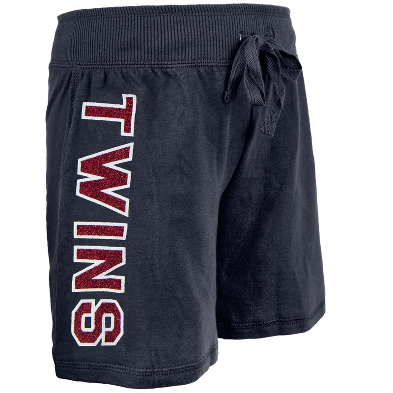 Minnesota Twins - Glitter Logo Girls Youth Drawstring Shorts Youth Shorts Minnesota Twins   