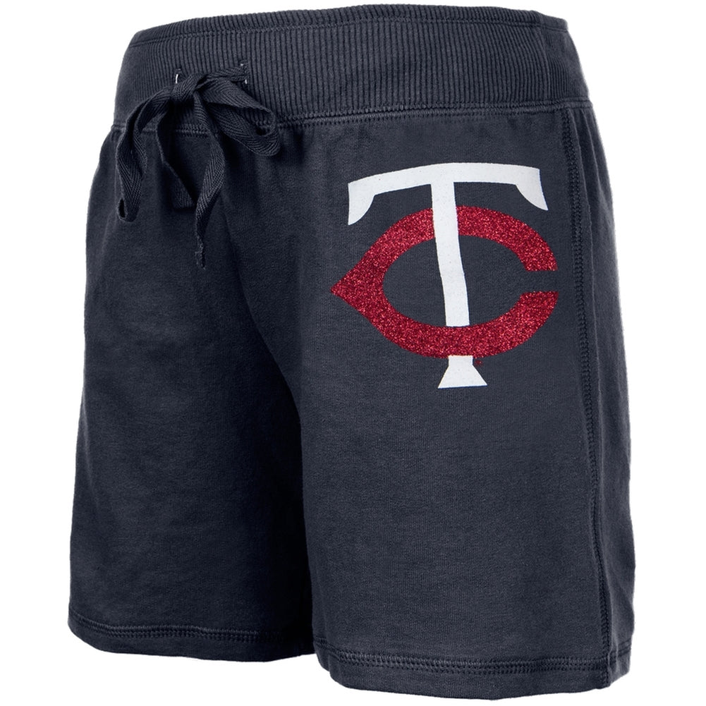 Minnesota Twins - Glitter Logo Girls Youth Drawstring Shorts Youth Shorts Minnesota Twins 10 Blue 