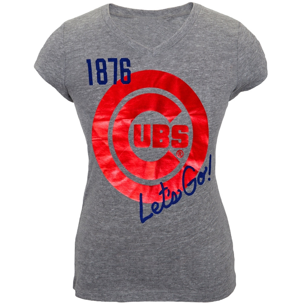 Chicago Cubs - Let's Go Girls Youth T-Shirt Youth T-Shirts Chicago Cubs 18 Grey 