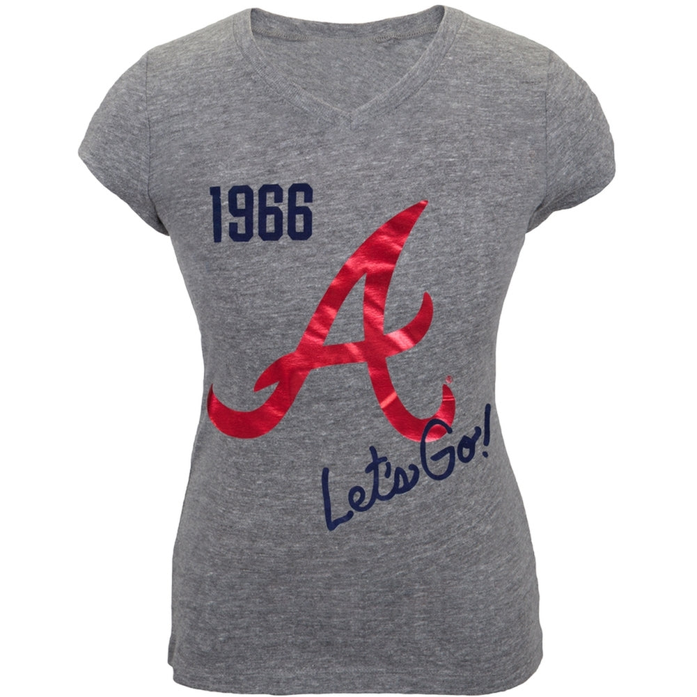 Atlanta Braves - Lets Go Girls Youth T-Shirt Youth T-Shirts Atlanta Braves 20Y Grey 