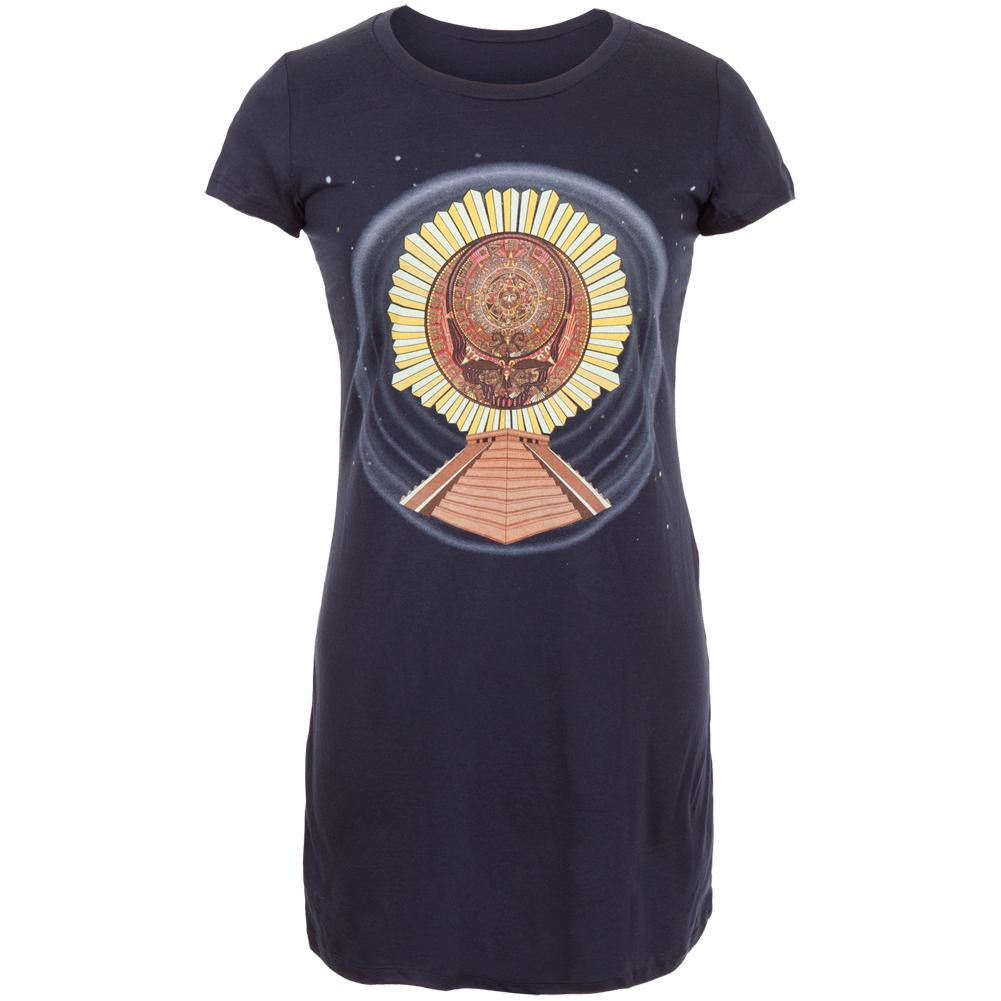 Grateful Dead - Aztec SYF Navy Juniors Cap Sleeve Dress Juniors Dresses Grateful Dead MD Dark Blue