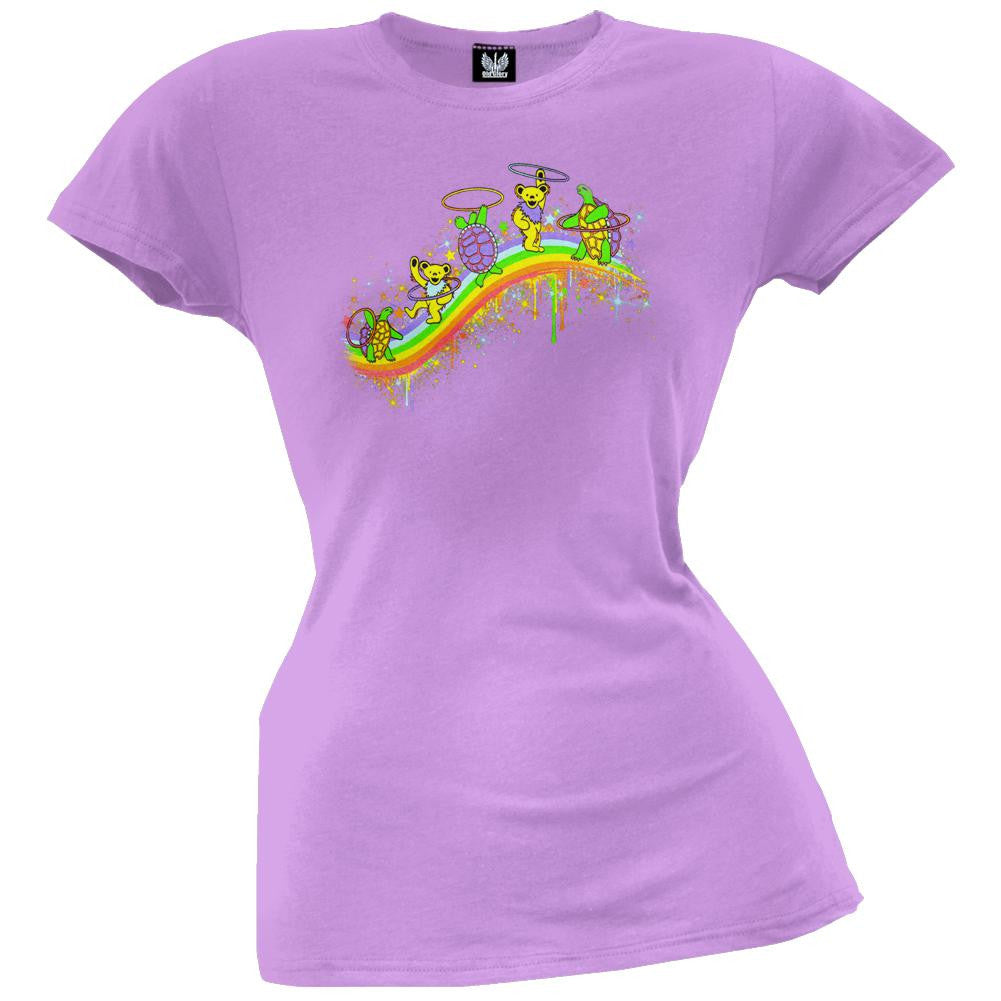 Grateful Dead - Rainbow Hoopers Lavender Juniors T-Shirt Juniors T-Shirts Grateful Dead   