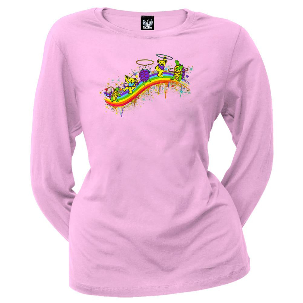 Grateful Dead - Rainbow Hoopers Pink Ladies Long Sleeve Women's Long Sleeves Grateful Dead   