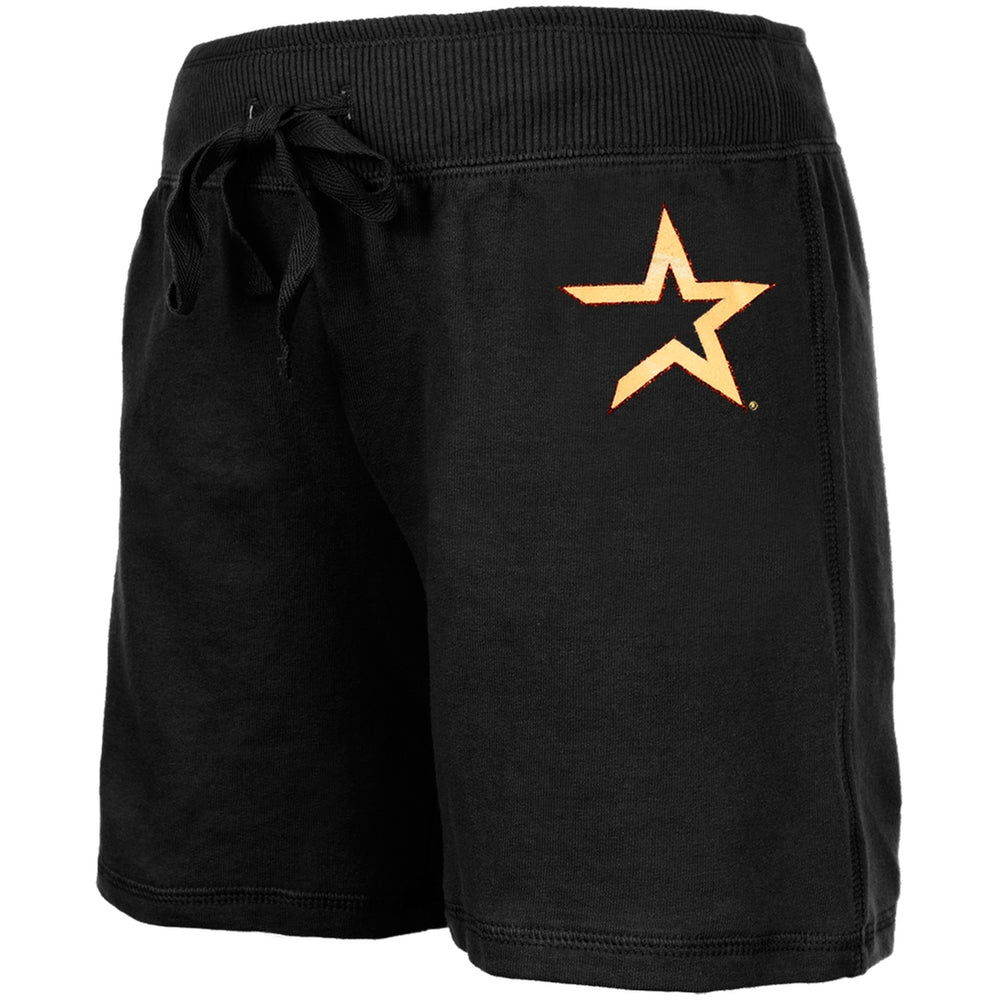 Houston Astros - Glitter Logo Girls Juvy Drawstring Shorts Juvenile Shorts Houston Astros J7 Black 