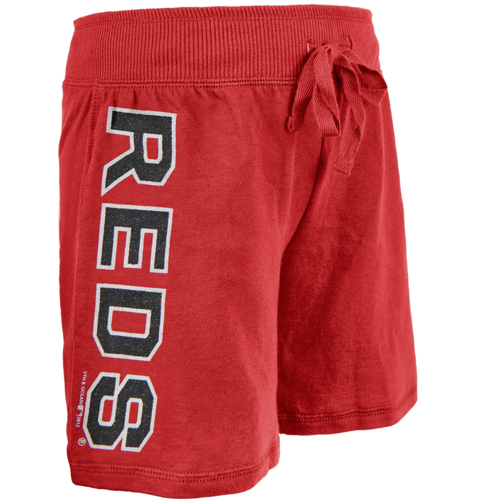 Cincinnati Reds - Glitter Logo Girls Youth Drawstring Shorts Youth Shorts Cincinnati Reds   