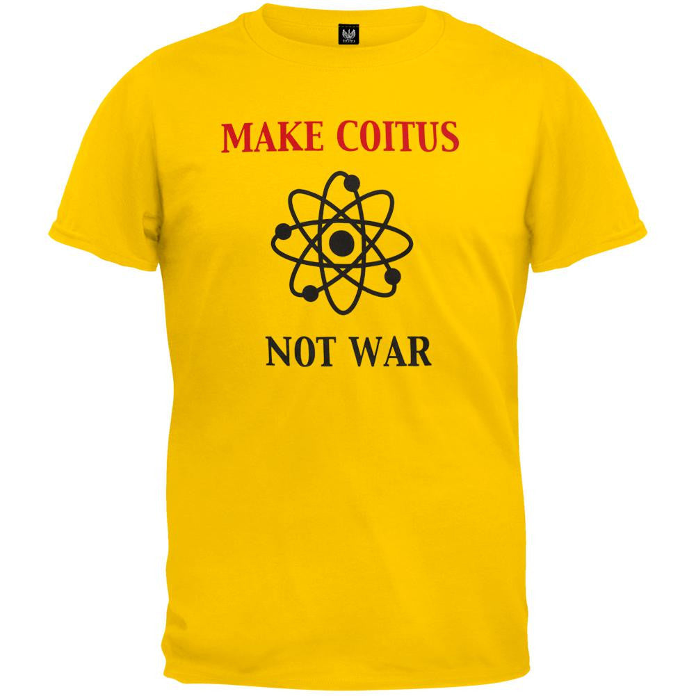 Big Bang Theory - Make Coitus Not War T-Shirt Men's T-Shirts Big Bang Theory SM Yellow 