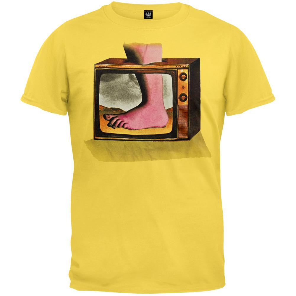 Monty Python - Foot in Television Yellow Mens T Shirt Men's T-Shirts Monty Python SM Yellow