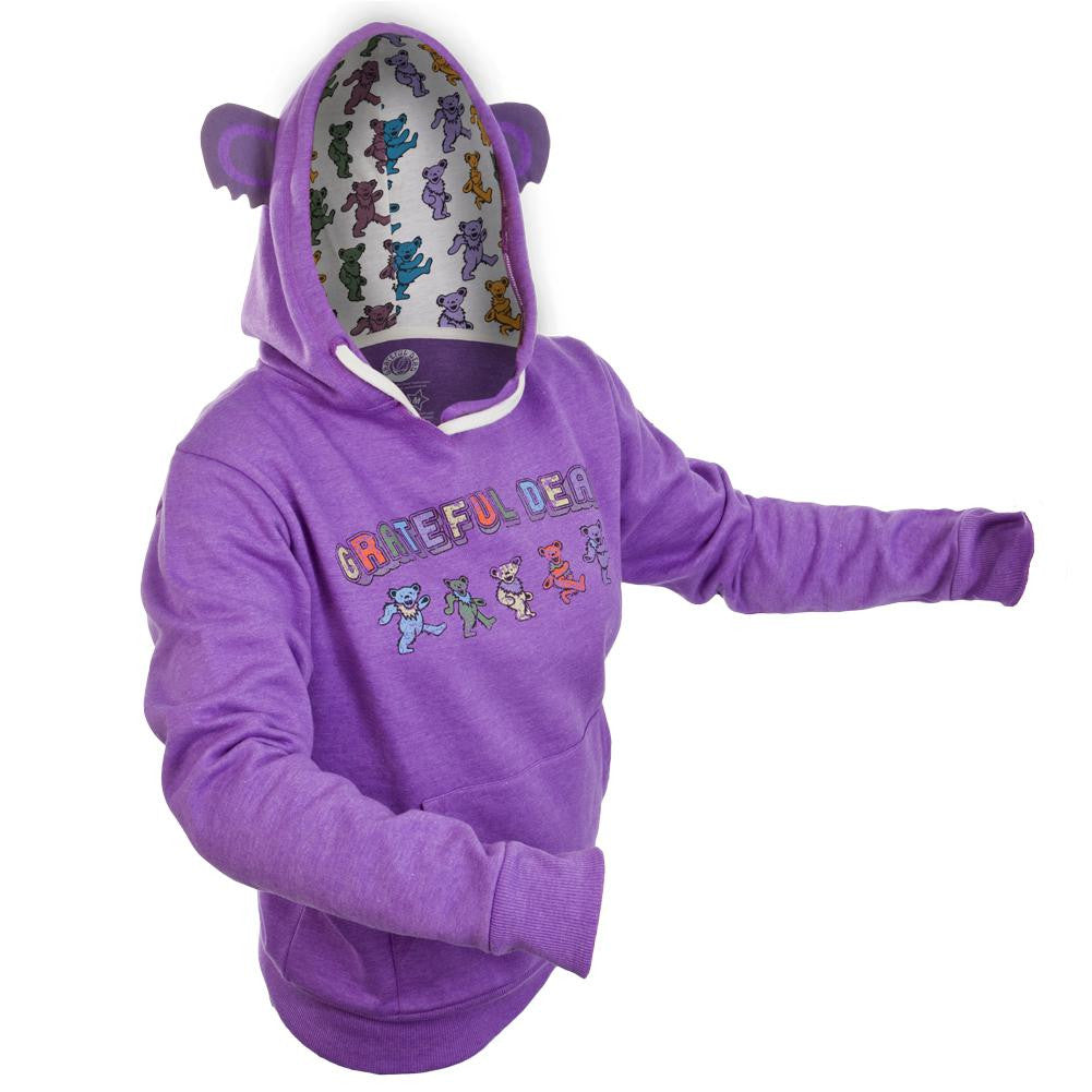 Grateful Dead - Dancing Bear Juniors Costume Hoodie Juniors Hoodies Grateful Dead SM Purple 