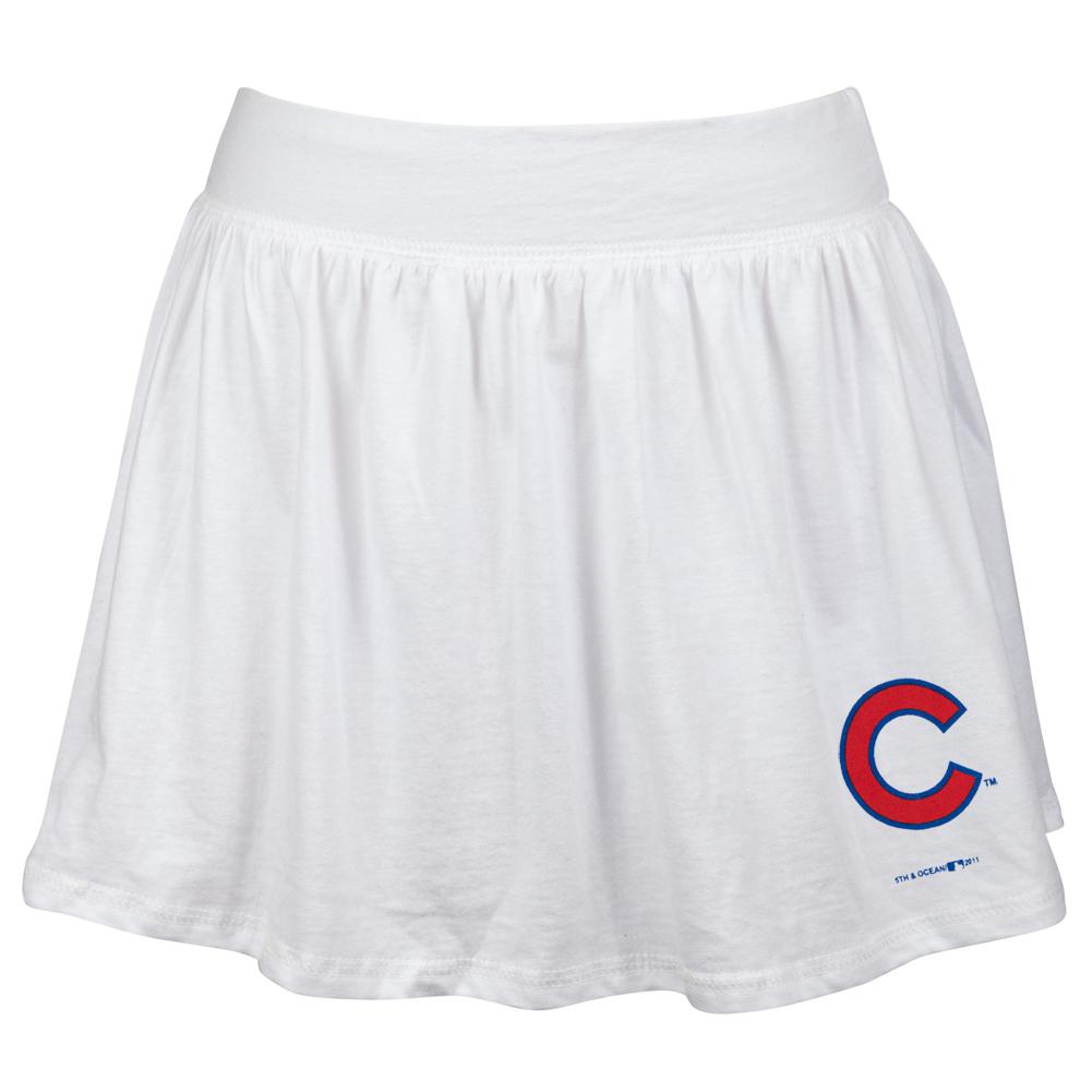 Chicago Cubs - Logo Girls Juvy Athletic Skort Juvenile Skirts Chicago Cubs J8 White 