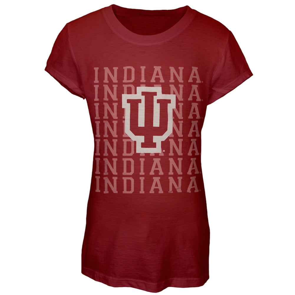 Indiana Hoosiers - Team & Logo Girls Juvy T-Shirt Juvenile T-Shirts Indiana Hoosiers J7 Red 