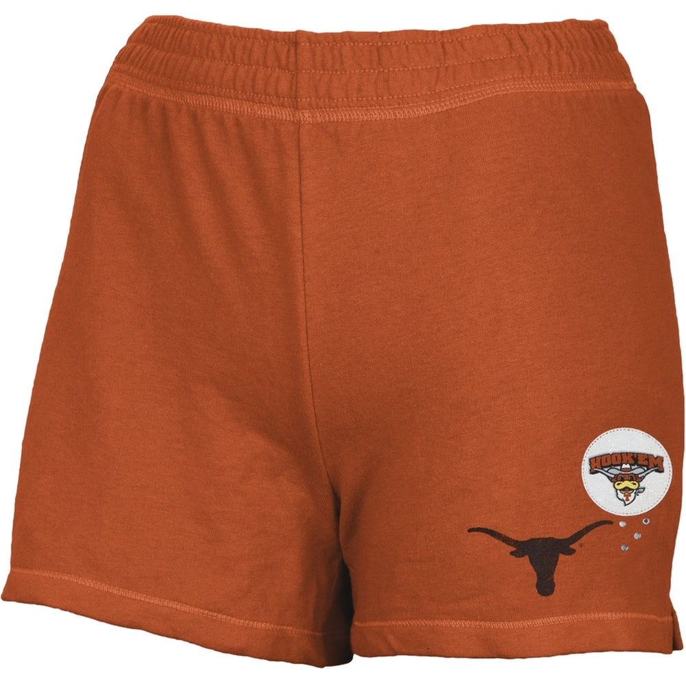 Texas Longhorns - Glitter Logo Girls Youth Athletic Shorts Youth Shorts Texas Longhorns 14 Orange 