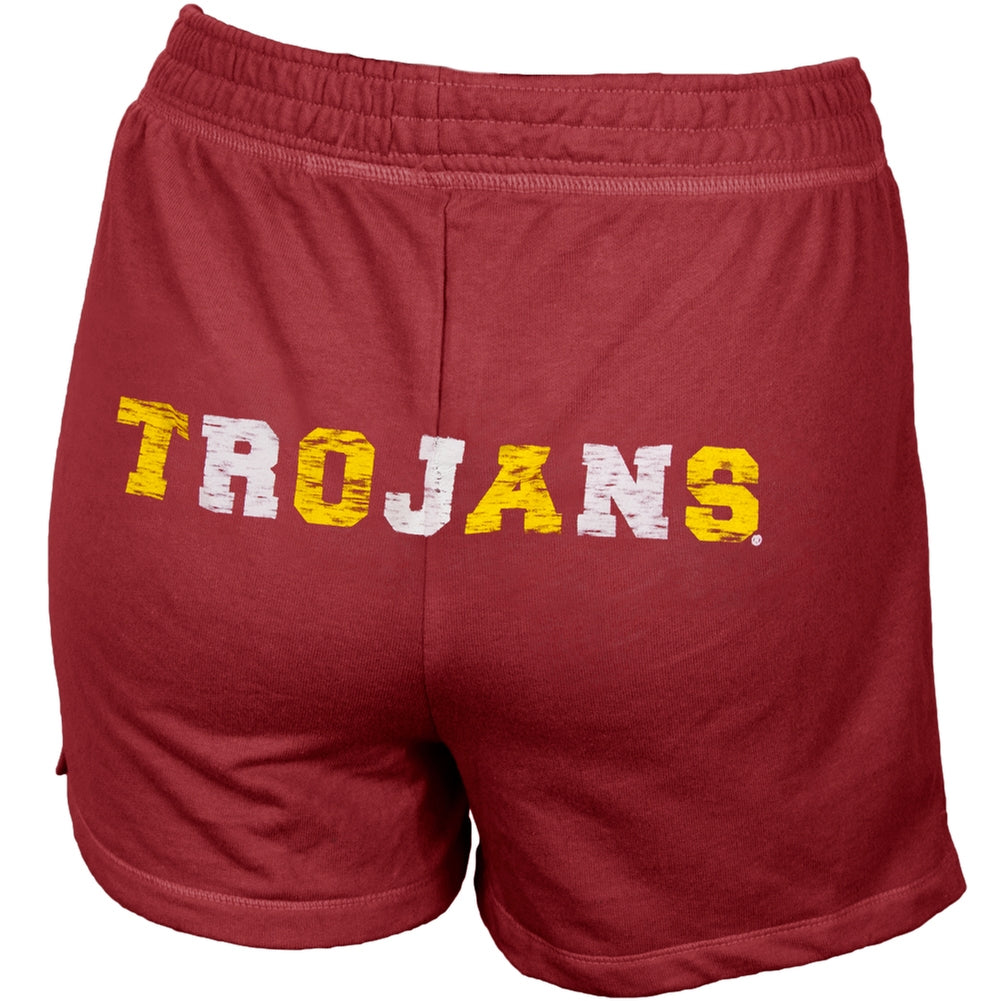 USC Trojans - Glitter Logo w/Rhinestones Girls Youth Athletic Shorts Youth Shorts USC Trojans   