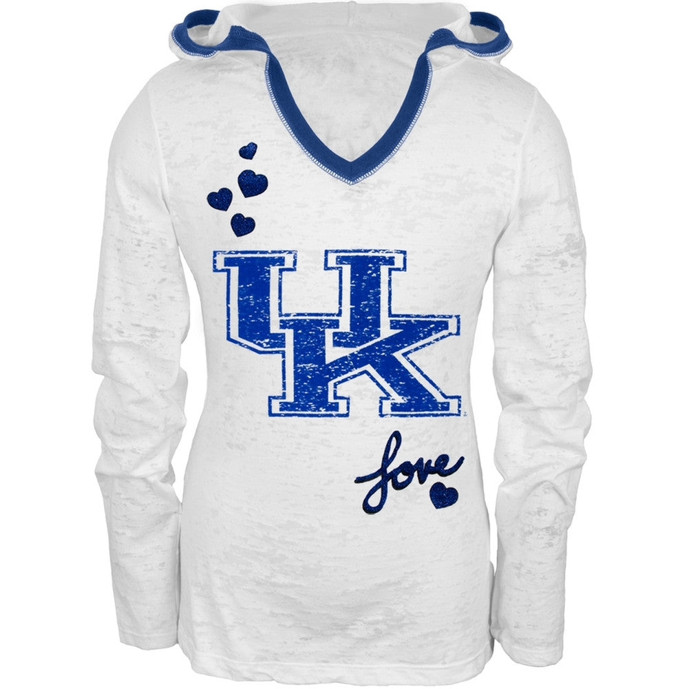 Kentucky - Girls Youth Burnout Hooded Long Sleeve T-Shirt Youth Long Sleeves Kentucky Wildcats   