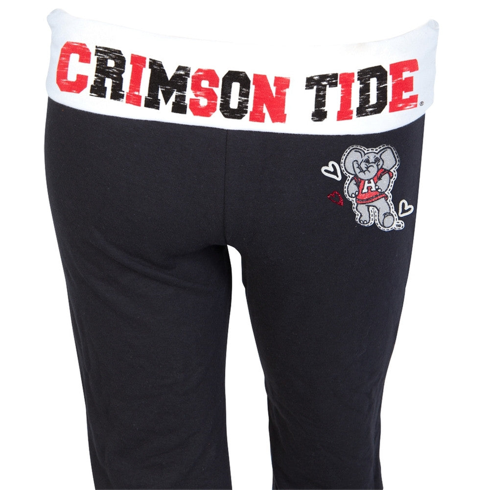 Alabama Crimson Tide -  Glitter Logo Cheer Girls Juvy Yoga Pants Juvenile Sweatpants Alabama Crimson Tide   