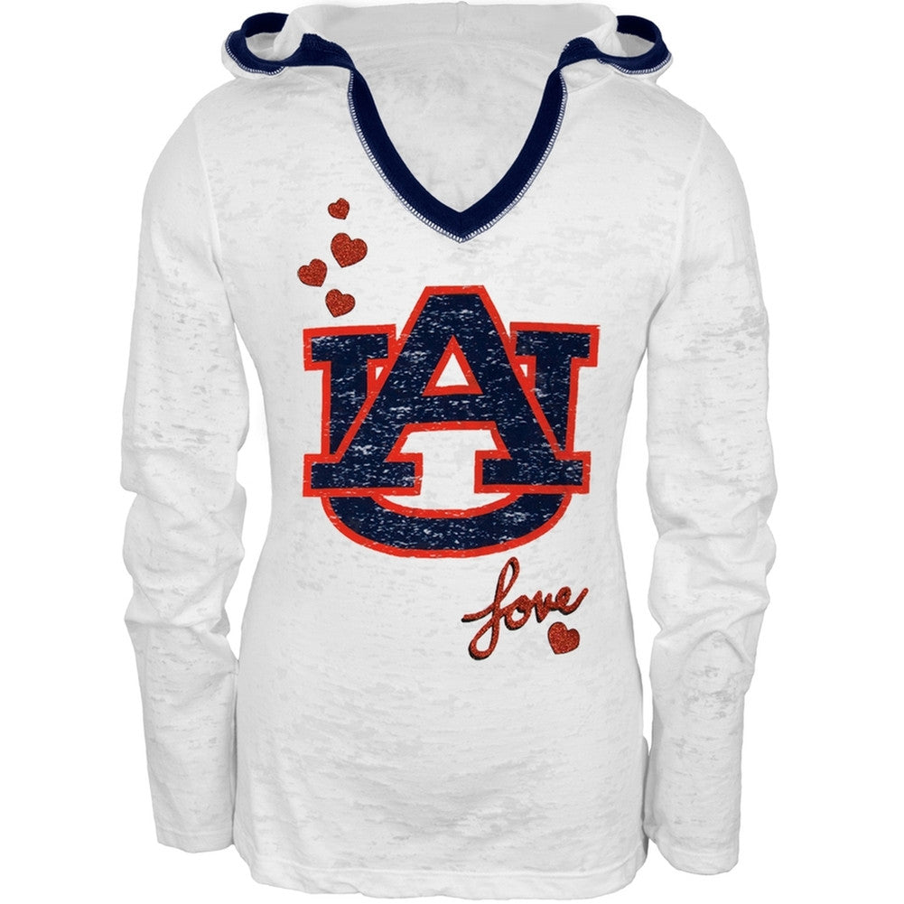 Auburn Tigers - Girls Youth Burnout Hooded Long Sleeve T-Shirt Youth Long Sleeves Auburn Tigers   