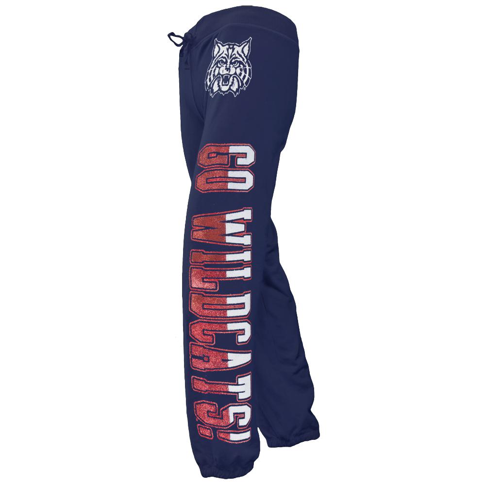 Arizona Wildcats - Go Glitter Logo Girls Juvy Drawstring Sweatpants Juvenile Sweatpants Arizona Wildcats 6 Blue 