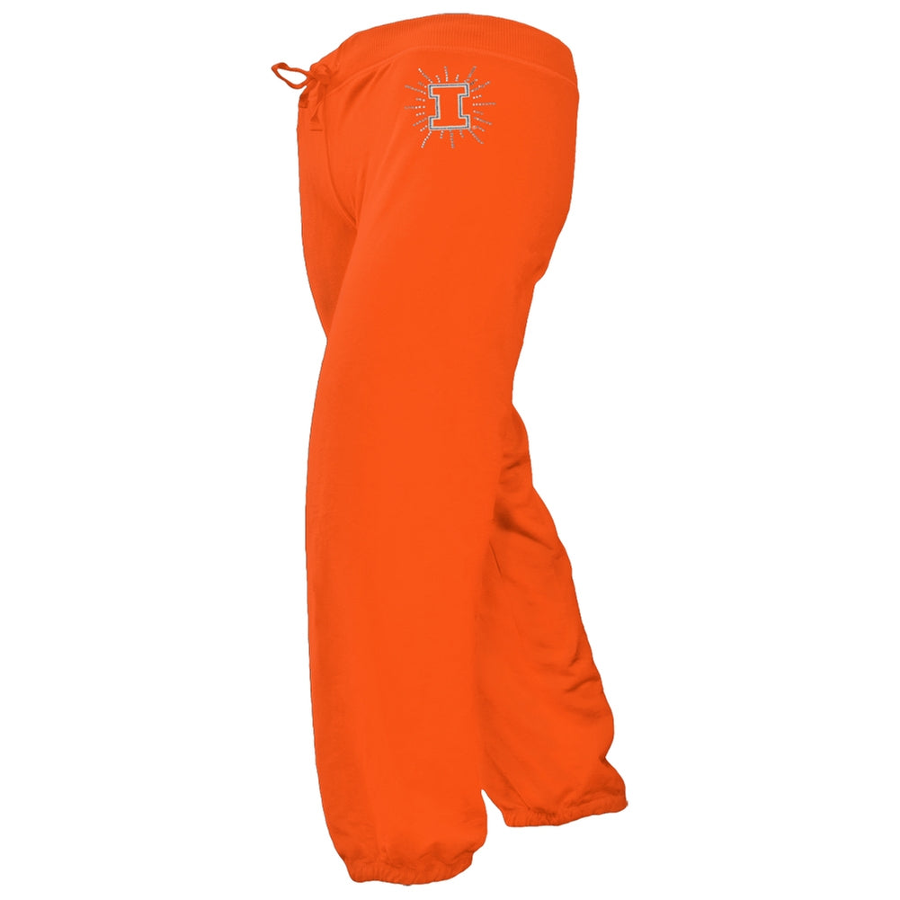 Illinois Fighting Illini - Foil Logo Girls Juvy Drawstring Sweatpants Juvenile Sweatpants Illinois Fighting Illini J8 Orange 