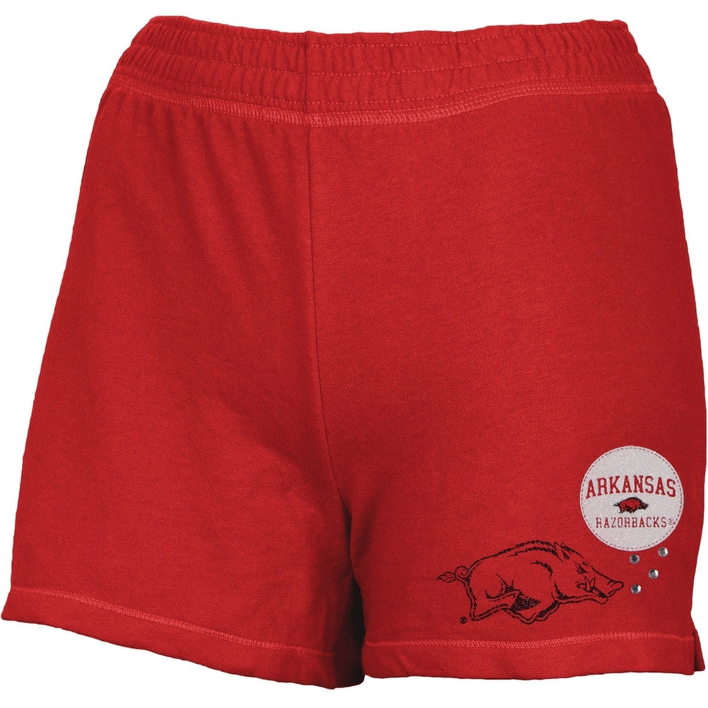 Arkansas Razorbacks - Glitter Logo Girls Juvy Athletic Shorts Juvenile Shorts Arkansas Razorbacks   