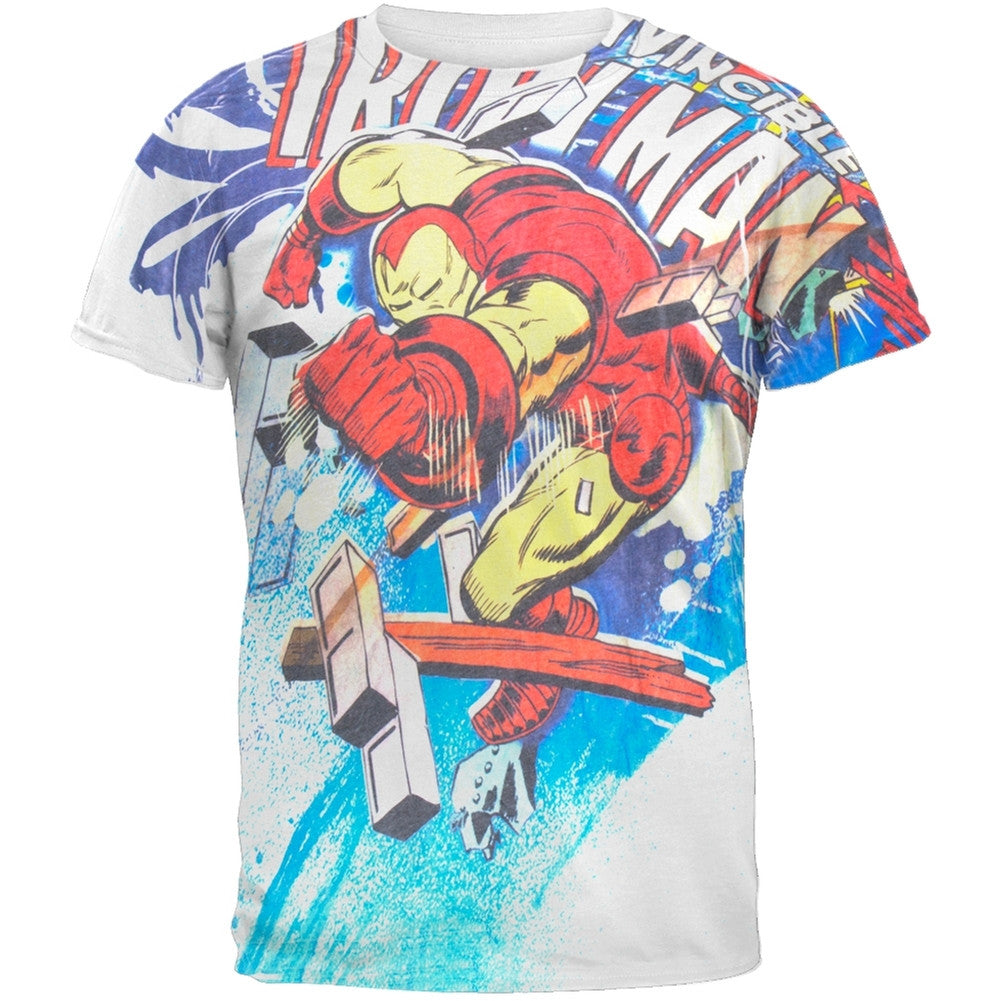 Iron Man - Punch All-Over Soft T-Shirt Men's T-Shirts Iron Man MD White 