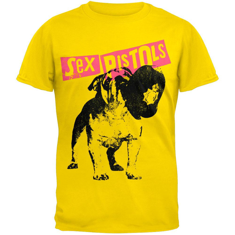 Sex Pistols Bulldog Mens T Shirt - Yellow Men's T-Shirts Sex Pistols LG Yellow 