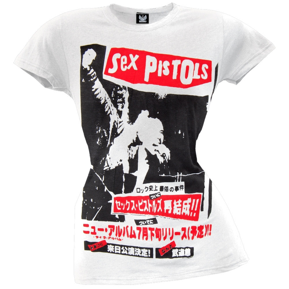 Sex Pistols - Japanese Poster Juniors T-Shirt Juniors T-Shirts Sex Pistols   