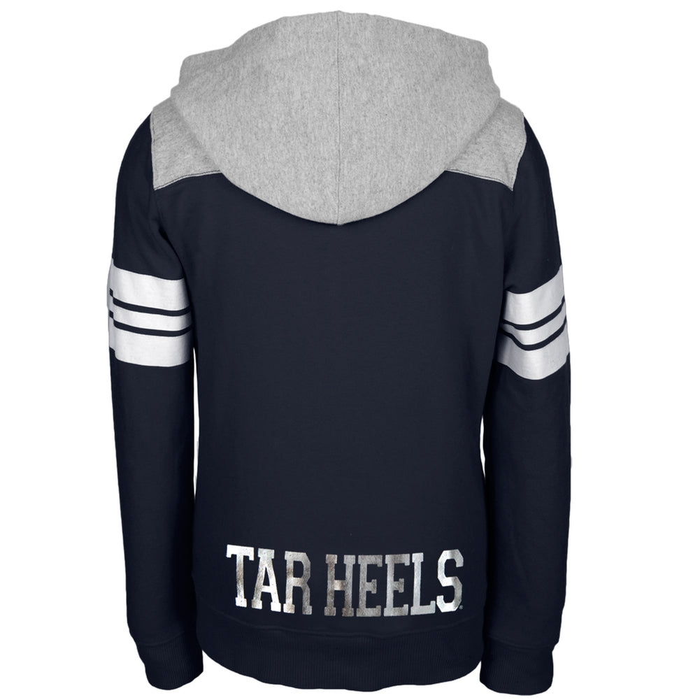 N. Carolina Tar Heels - Rhinestone Rays Logo Girls Juvy Zip Hoodie Juvenile Hoodies North Carolina Tar Heels   