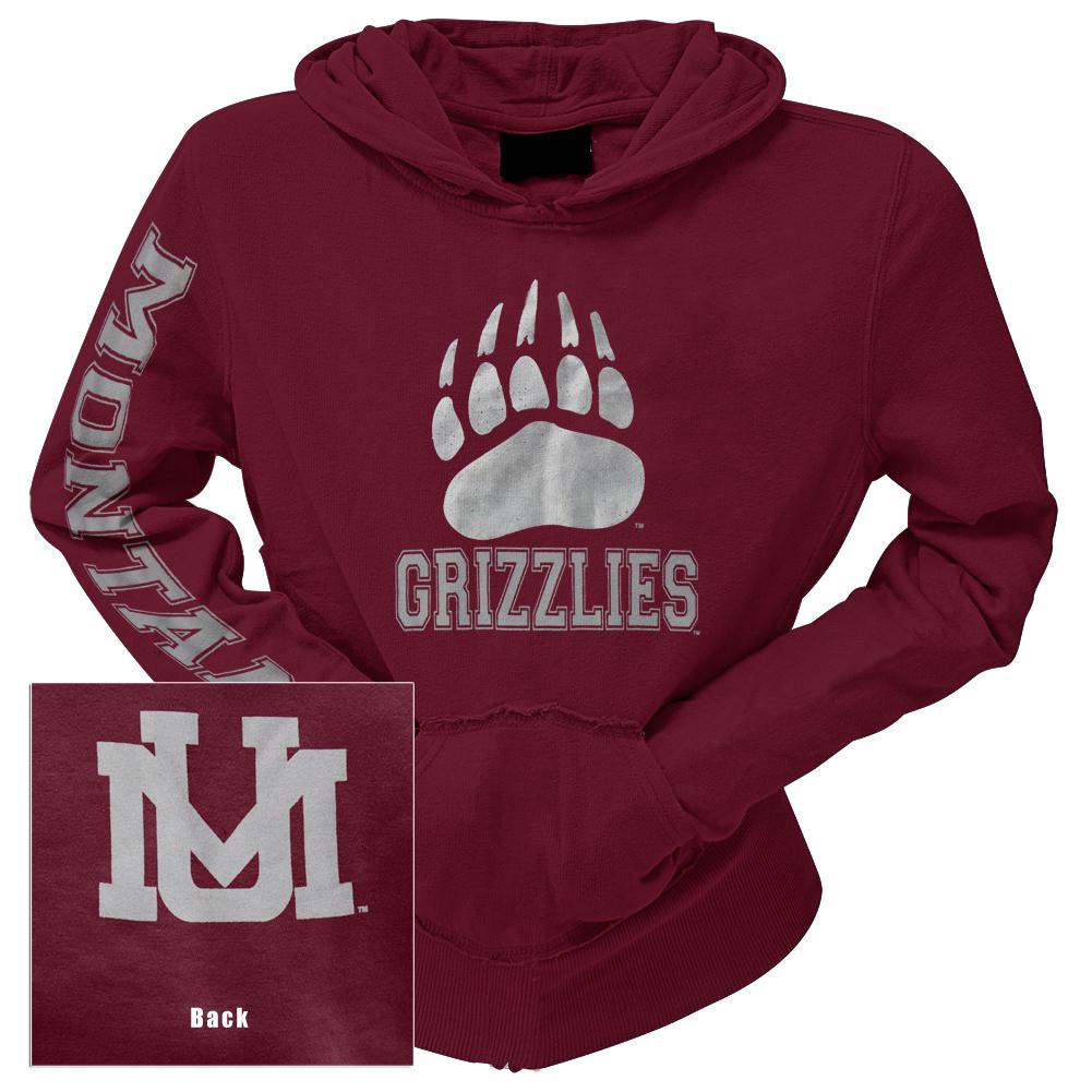 Montana Grizzlies - Foil Logo Juniors Pullover Hoodie Juniors Hoodies Montana Grizzlies LG Red 