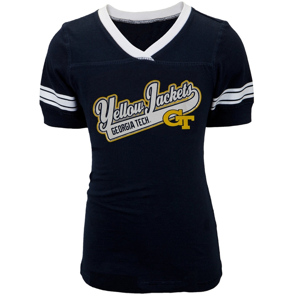 Georgia Tech Yellow Jackets - Swoop Logo Game Day Girls Juvy T-Shirt Juvenile T-Shirts Georgia Tech Yellow Jackets J6 Blue 