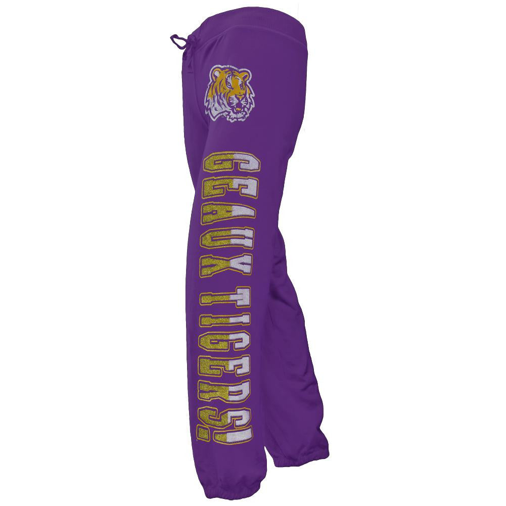 LSU Tigers - Glitter Geaux Logo Girls Youth Sweatpants Youth Sweatpants LSU Tigers   