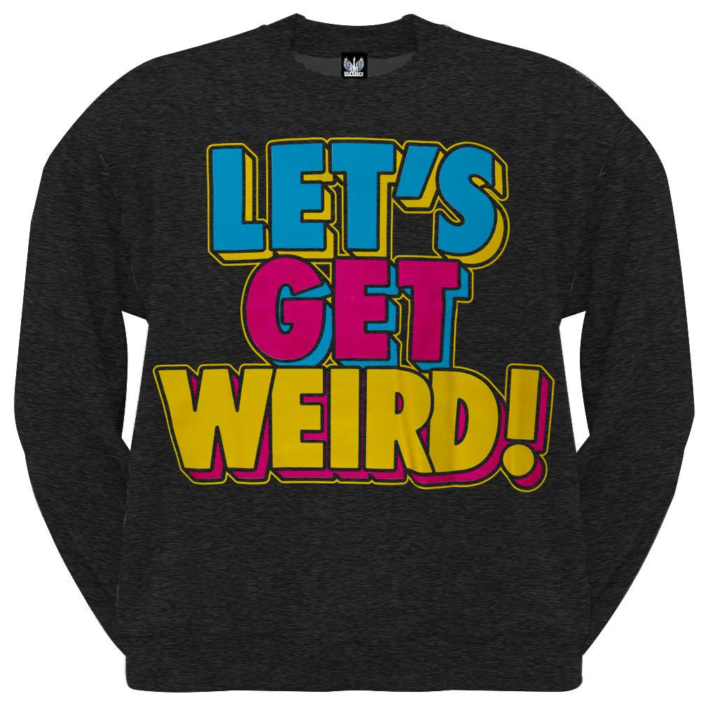 Workaholics - Let's Get Weird Men's Black Crewneck Sweatshirt Men's Sweatshirts Workaholics SM Grey