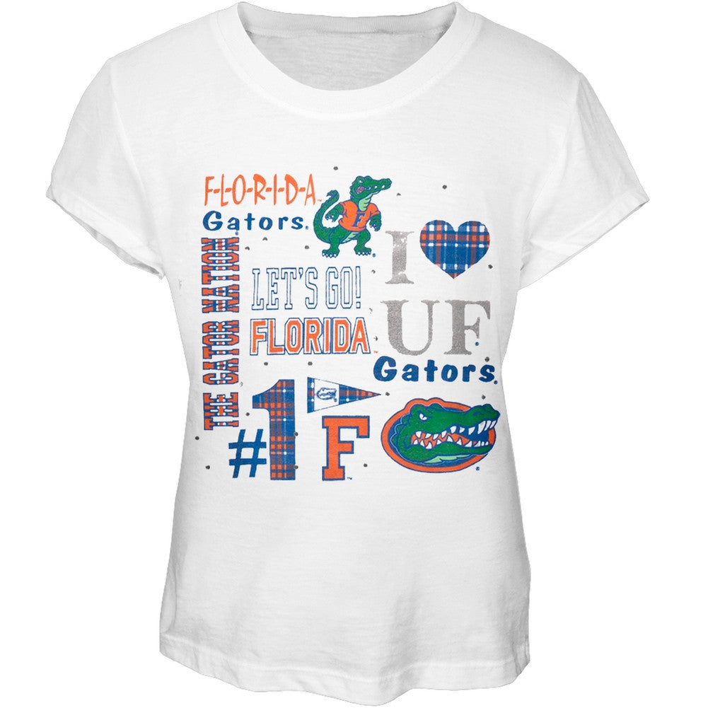 Florida Gators - Foil Logo Cheer Girls Youth T-Shirt Youth T-Shirts Florida Gators   